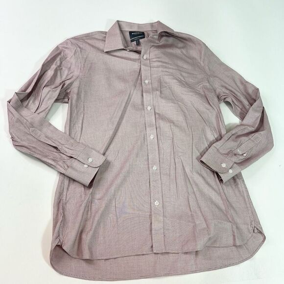 Bonobos Button-Up Shirt Mens 17/36 Red Cotton Tailored Slim Fit Long Sleeve - Picture 1 of 9